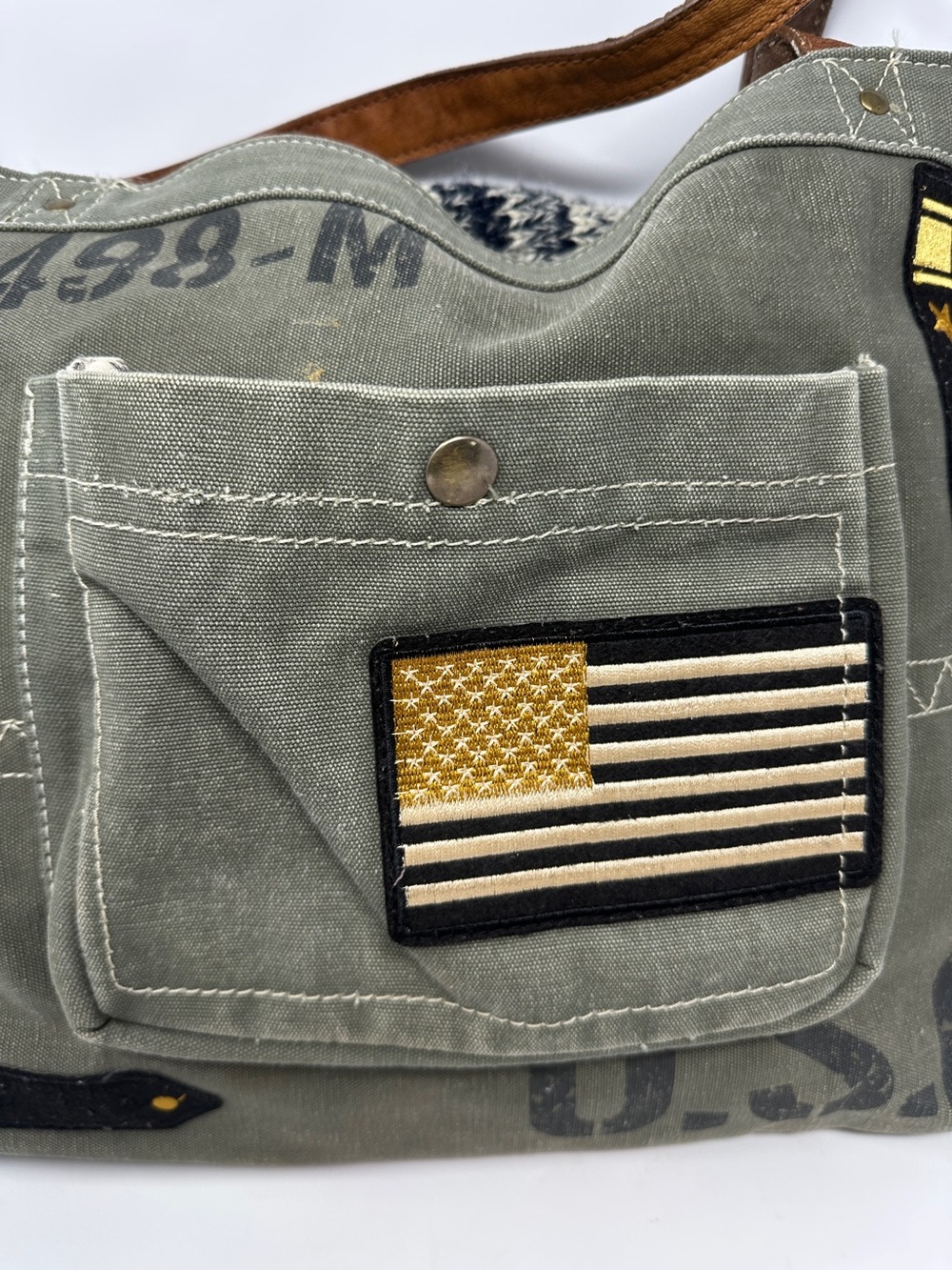 Mona B bag - Mona B tote - canvas tote military bag - Picture 11 of 16